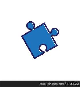 Puzzle icon vector logo design template flat style illustration