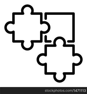 Puzzle idea icon. Outline puzzle idea vector icon for web design isolated on white background. Puzzle idea icon, outline style
