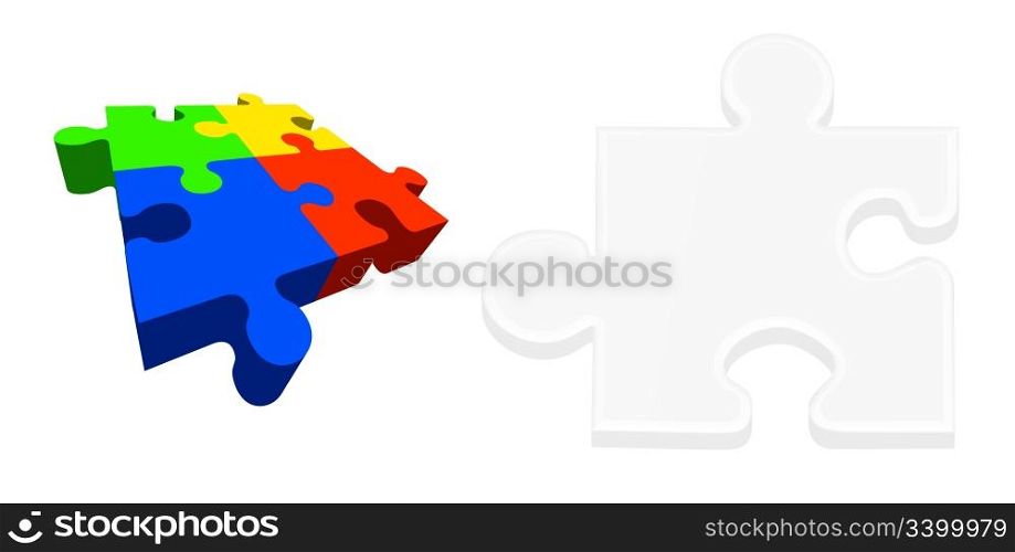 Puzzle illustration on white background