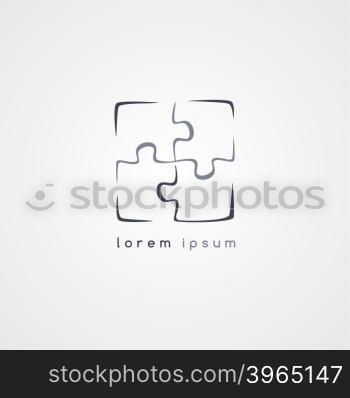 puzzle jigsaw logo sign template. puzzle jigsaw logo sign template vector art illustration
