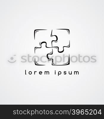 puzzle jigsaw logo sign template. puzzle jigsaw logo sign template vector art illustration