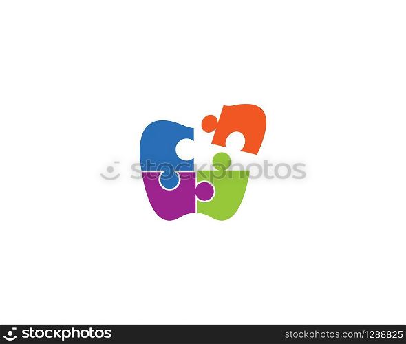 Puzzle logo template vector icon illustration design
