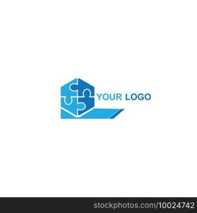 Puzzle logo vector design illustration template