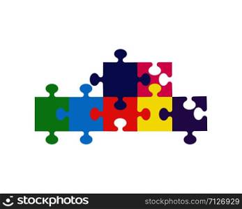 Puzzle logo vector icon illustration