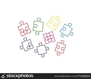 Puzzle logo vector icon illustration