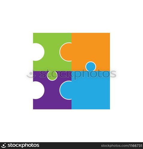 puzzle logo vector icon template