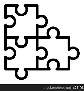 Puzzle match icon. Outline puzzle match vector icon for web design isolated on white background. Puzzle match icon, outline style