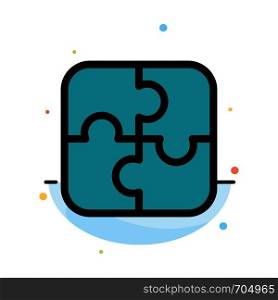 Puzzle, Parts, Strategy, Teamwork Abstract Flat Color Icon Template