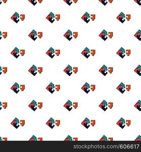 Puzzle pattern in cartoon style. Seamless pattern vector illustration. Puzzle pattern seamless