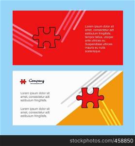 Puzzle piece abstract corporate business banner template, horizontal advertising business banner.