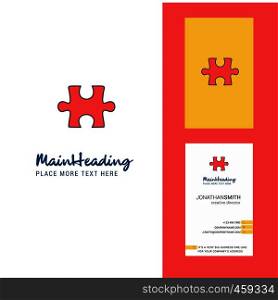 Puzzle piece Creative Logo and business card. vertical Design Vector