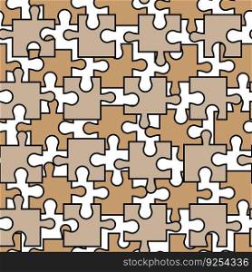 Puzzle piece shape seamless pattern. Simple doodle background. Fashion fabric print template.