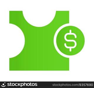 Puzzle piece with dollar coin vector design element. Abstract customizable symbol for infographic with blank copy space. Editable shape for instructional graphics. Visual data presentation component. Puzzle piece with dollar coin vector design element