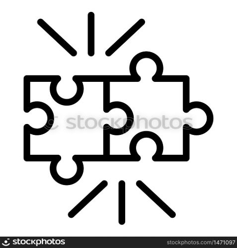 Puzzle pieces icon. Outline puzzle pieces vector icon for web design isolated on white background. Puzzle pieces icon, outline style