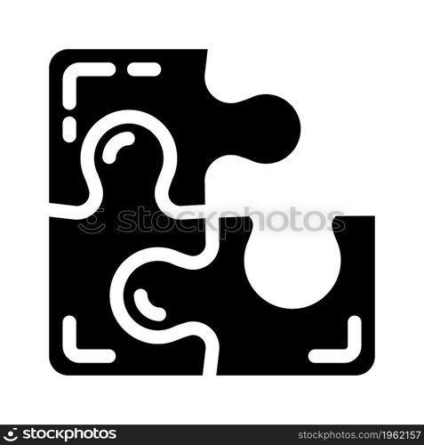 puzzle planning glyph icon vector. puzzle planning sign. isolated contour symbol black illustration. puzzle planning glyph icon vector illustration