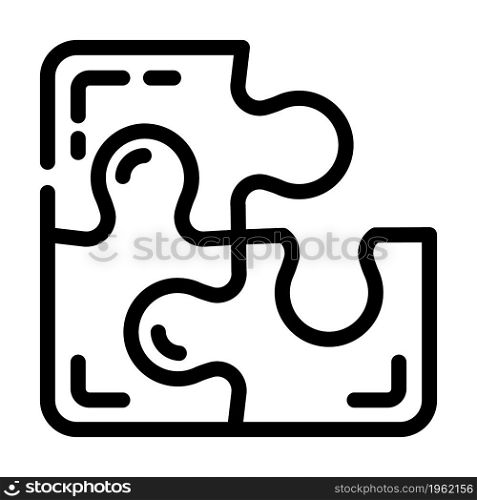 puzzle planning line icon vector. puzzle planning sign. isolated contour symbol black illustration. puzzle planning line icon vector illustration