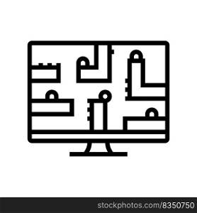 puzzle platform video game line icon vector. puzzle platform video game sign. isolated contour symbol black illustration. puzzle platform video game line icon vector illustration