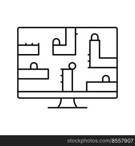 puzzle platform video game line icon vector. puzzle platform video game sign. isolated contour symbol black illustration. puzzle platform video game line icon vector illustration