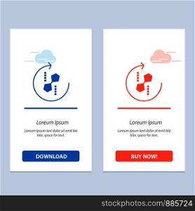 Puzzle, Repeat, Recycle, Puzzle, Joint Blue and Red Download and Buy Now web Widget Card Template