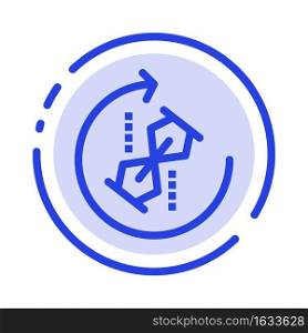 Puzzle, Repeat, Recycle, Puzzle, Joint Blue Dotted Line Line Icon