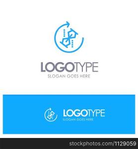 Puzzle, Repeat, Recycle, Puzzle, Joint Blue outLine Logo with place for tagline
