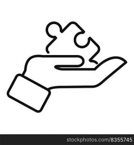 Puzzle solution icon outline vector. Teamwork design. Process team. Puzzle solution icon outline vector. Teamwork design
