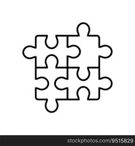 Puzzle Solve Problem Black Line Icon on White Background. Teamwork Solution Linear Pictogram. Jigsaw Shape Match Pieces Combination Outline Icon. Editable Stroke. Isolated Vector Illustration.. Puzzle Solve Problem Black Line Icon on White Background. Teamwork Solution Linear Pictogram. Jigsaw Shape Match Pieces Combination Outline Icon. Editable Stroke. Isolated Vector Illustration