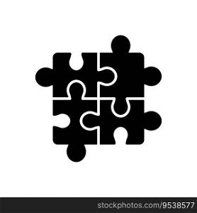 Puzzle Solve Problem Black Silhouette Icon on White Background. Teamwork Solution Black Pictogram. Jigsaw Shape Match Pieces Combination Icon. Isolated Vector Illustration.. Puzzle Solve Problem Black Silhouette Icon on White Background. Teamwork Solution Black Pictogram. Jigsaw Shape Match Pieces Combination Icon. Isolated Vector Illustration