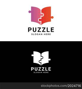 puzzle stylized design logo template