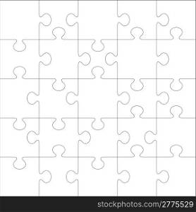 Puzzle vector template. Using puzzle pieces of this illustration you can make up puzzle of any size.