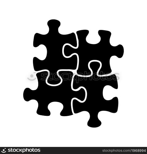 puzzles icon on white background vector illustration black symbol. puzzles icon on white background vector illustration black
