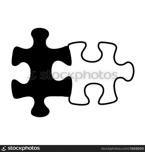 puzzles line icon on white background vector illustration symbol. puzzles line icon on white background vector illustration
