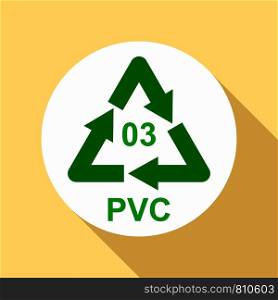 Pvc sign icon. Flat illustration of pvc sign vector icon for web design. Pvc sign icon, flat style