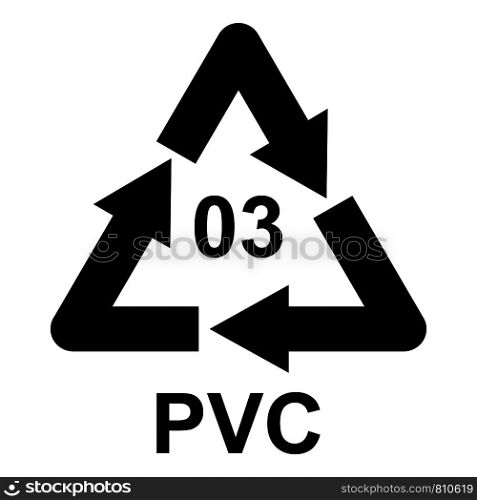 Pvc sign icon. Simple illustration of pvc sign vector icon for web design isolated on white background. Pvc sign icon, simple style