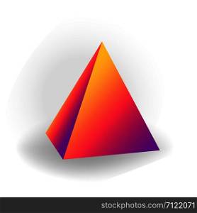 pyramid - 3D geometric shape with holographic gradient isolated on white background, figures, polygon primitives, maths and geometry, for abstract art or logo, vector illustration. pyramid - 3D geometric shape with holographic gradient isolated on white background vector