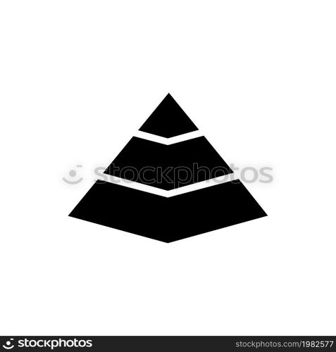 Pyramid Chart. Flat Vector Icon illustration. Simple black symbol on white background. Pyramid Chart sign design template for web and mobile UI element. Pyramid Chart Flat Vector Icon