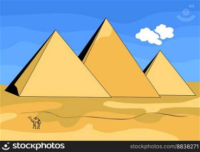 pyramid drawing vector abstract illustration