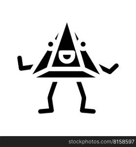 pyramid geometric shape character glyph icon vector. pyramid geometric shape character sign. isolated symbol illustration. pyramid geometric shape character glyph icon vector illustration