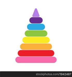 Pyramid icon for infographics, website, book. Children&rsquo;s educational toy. Vector illustration.