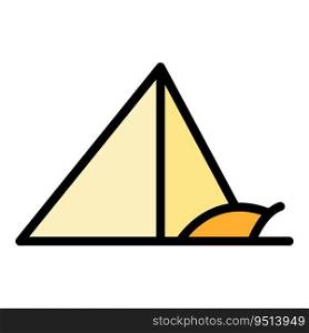 Pyramid icon outline vector. Cairo desert. Ancient egypt color flat. Pyramid icon vector flat