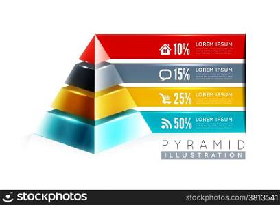 Pyramid infographic design template vector illustration isolated on white