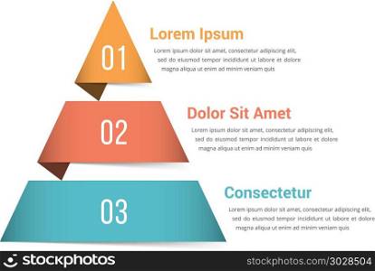 Pyramid Infographics. Pyramid infographic template with three elements, vector eps10 illustration
