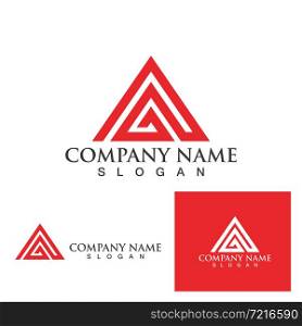 pyramid logo and symbol icon vector