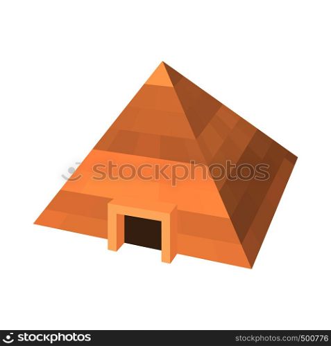 Pyramid of Egypt icon in cartoon style on a white background. Pyramid of Egypt icon, cartoon style