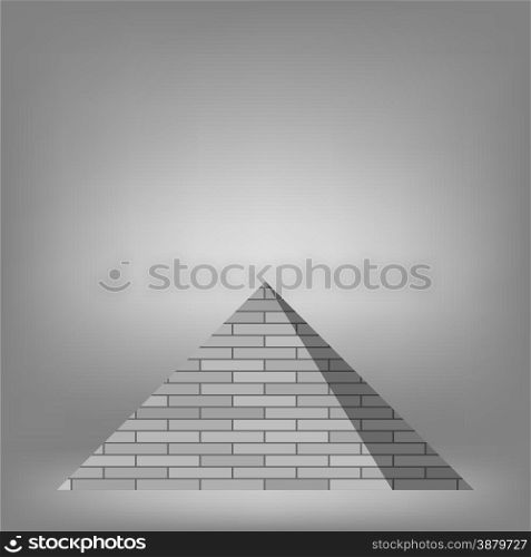 Pyramid on Grey Background for Your Design. Pyramid