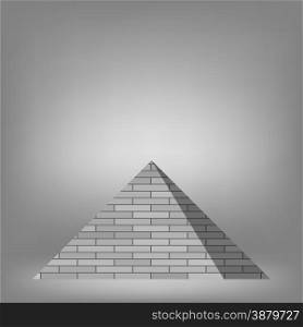 Pyramid on Grey Background for Your Design. Pyramid