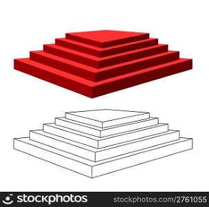 Pyramid with steps.