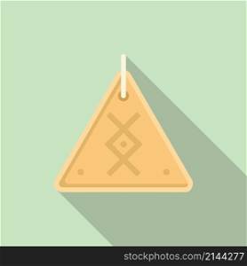 Pyramide amulet icon flat vector. Esoteric religion. Spiritual amulet. Pyramide amulet icon flat vector. Esoteric religion