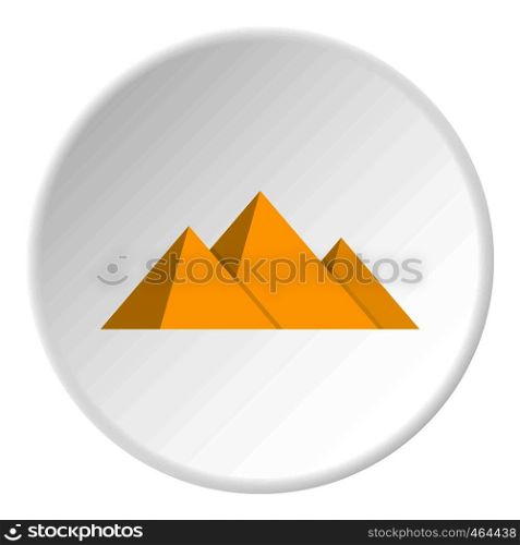 Pyramide icon in flat circle isolated vector illustration for web. Pyramide icon circle