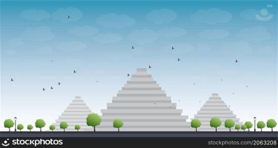 Pyramids in Giza Vector illustration in flat style